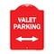 Signmission Valet Parking W/ Bidirectional Arrow, Red & White Aluminum Sign, 18" x 24", RW-1824-22751 A-DES-RW-1824-22751 - alternate 1
